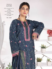 Rang Rasiya Summer Breeze Unstitched Lawn Print 3Pc Suit D-06 Azure