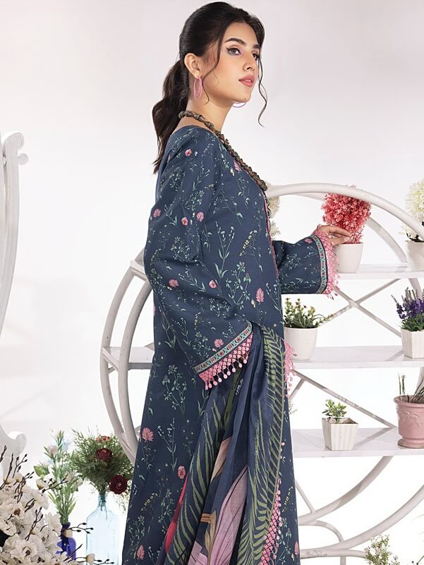 Rang Rasiya Summer Breeze Unstitched Lawn Print 3Pc Suit D-06 Azure