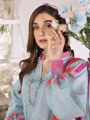 Rang Rasiya Summer Breeze Unstitched Lawn Print 3Pc Suit D-07 Aquamarine