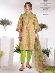 Rang Rasiya Summer Breeze Unstitched Lawn Print 3Pc Suit D-11 Kelly