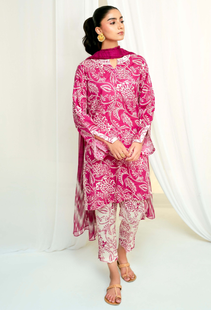 Humdum Rang e Bahar Embroidered Lawn Unstitched 3Pc Suit D-02
