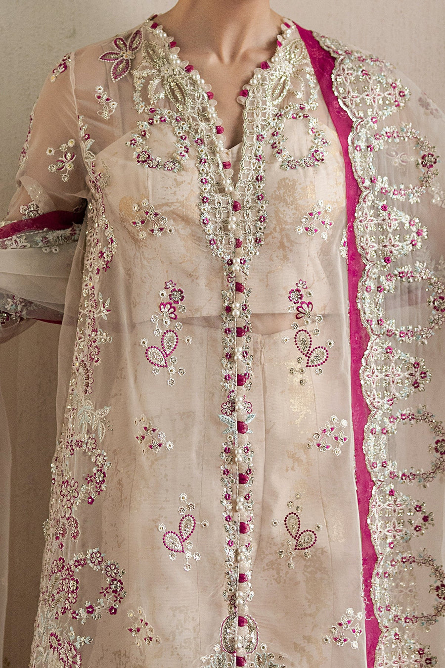 Ayzel Pehli Nazar Embroidered Organza Unstitched 3Pc Suit AZW-25-V1-02 RANGREZ