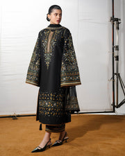 Jugnu Lahore The Reserved View Embroidered Cotton Unstitched 3Pc Suit - Rani