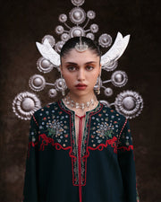 Jugnu Lahore Womenswear Embroidered Khaddar Unstitched 3Pc Suit - RATI