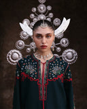 Jugnu Lahore Womenswear Embroidered Khaddar Unstitched 3Pc Suit - RATI