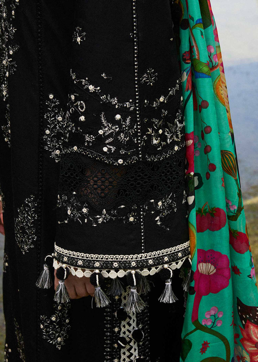 Hussain Rehar Embroidered Luxury Lawn Unstitched 3Pc Suit D-09 RAVE
