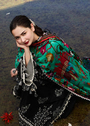 Hussain Rehar Embroidered Luxury Lawn Unstitched 3Pc Suit D-09 RAVE