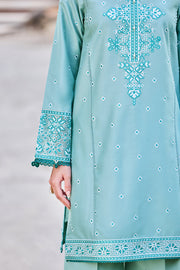 Farasha Sorine Summer Embroidered Lawn Unstitched 3Pc Suit - Rave Ocean