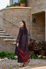 Farasha Sorine Summer Embroidered Lawn Unstitched 3Pc Suit - Raven Allure