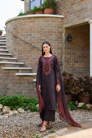 Farasha Sorine Summer Embroidered Lawn Unstitched 3Pc Suit - Raven Allure