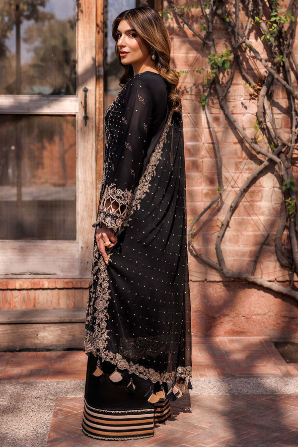 Farasha Summer Essentials Embroidered Lawn Unstitched 3Pc Suit - Raven Aura