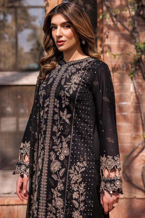 Farasha Summer Essentials Embroidered Lawn Unstitched 3Pc Suit - Raven Aura