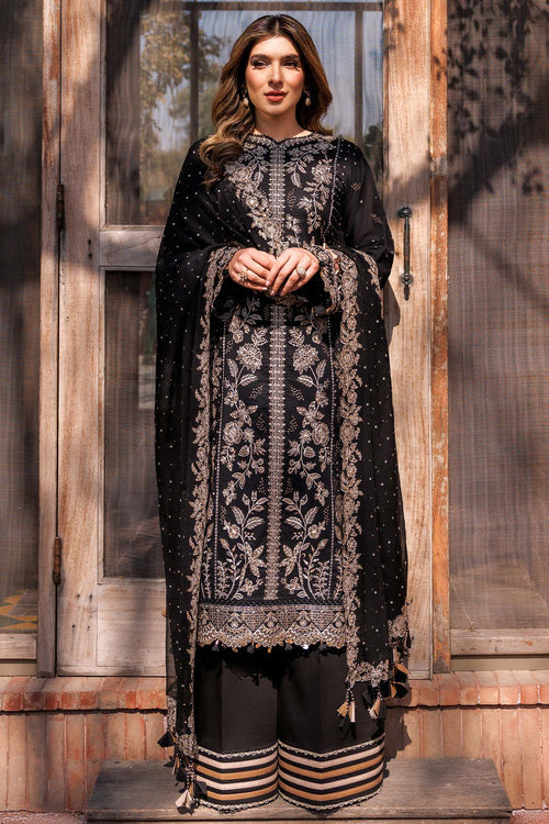 Farasha Summer Essentials Embroidered Lawn Unstitched 3Pc Suit - Raven Aura