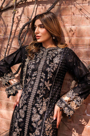 Farasha Summer Essentials Embroidered Lawn Unstitched 3Pc Suit - Raven Aura