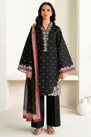 Farasha Summer Weaves Embroidered Lawn Unstitched 3Pc Suit - Raven Bloom