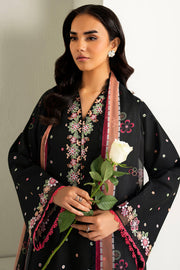 Farasha Summer Weaves Embroidered Lawn Unstitched 3Pc Suit - Raven Bloom