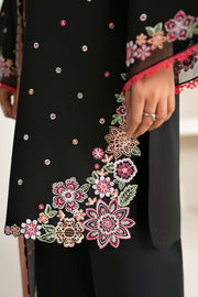 Farasha Summer Weaves Embroidered Lawn Unstitched 3Pc Suit - Raven Bloom