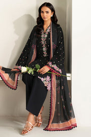 Farasha Summer Weaves Embroidered Lawn Unstitched 3Pc Suit - Raven Bloom