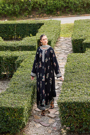 Farasha Sorine Summer Embroidered Lawn Unstitched 3Pc Suit - Raven Elegance