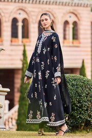 Farasha Sorine Summer Embroidered Lawn Unstitched 3Pc Suit - Raven Elegance