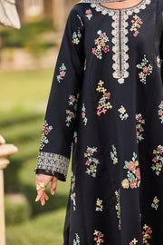 Farasha Sorine Summer Embroidered Lawn Unstitched 3Pc Suit - Raven Elegance