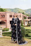 Farasha Sorine Summer Embroidered Lawn Unstitched 3Pc Suit - Raven Elegance