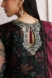Farasha Fiorella Embroidered Chiffon Unstitched 3Pc Suit - Raven Melody