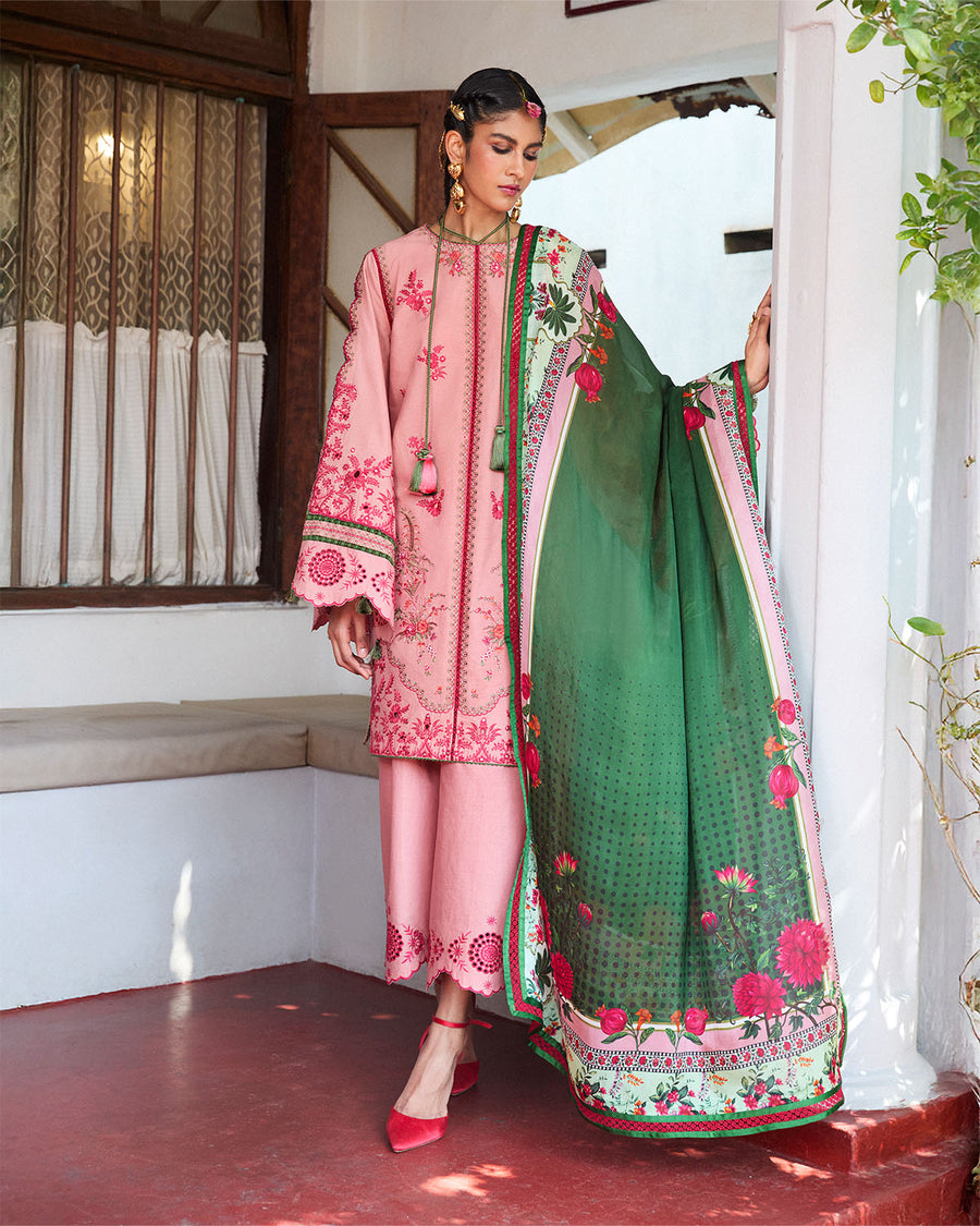 Jugnu by Hussain Rehar Embroidered Lawn Unstitched 3Pc Suit D-01 RAVI