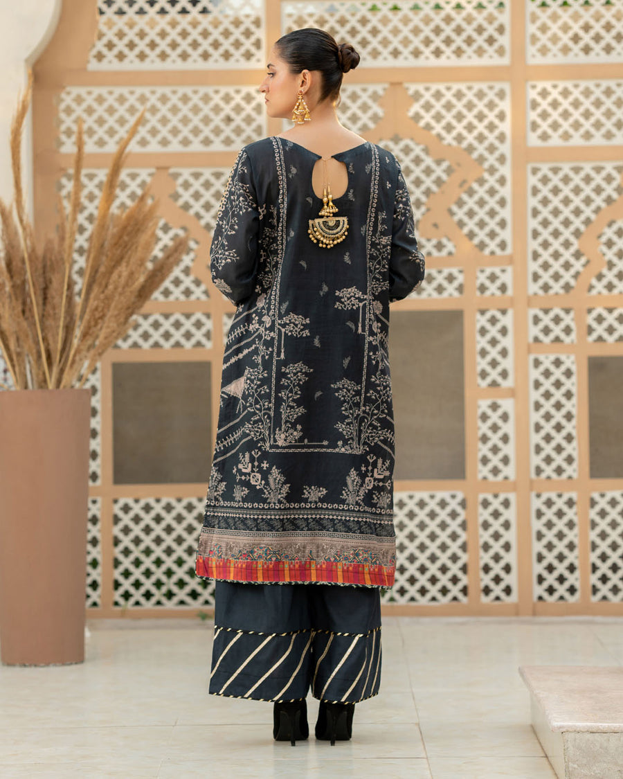 Gulnaar by Noorangi Unstitched Festive Embroidered Lawn 3Pc Suit - Raya