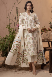 Humdum Raya Printed Khaddar Unstitched 3Pc Suit D-02
