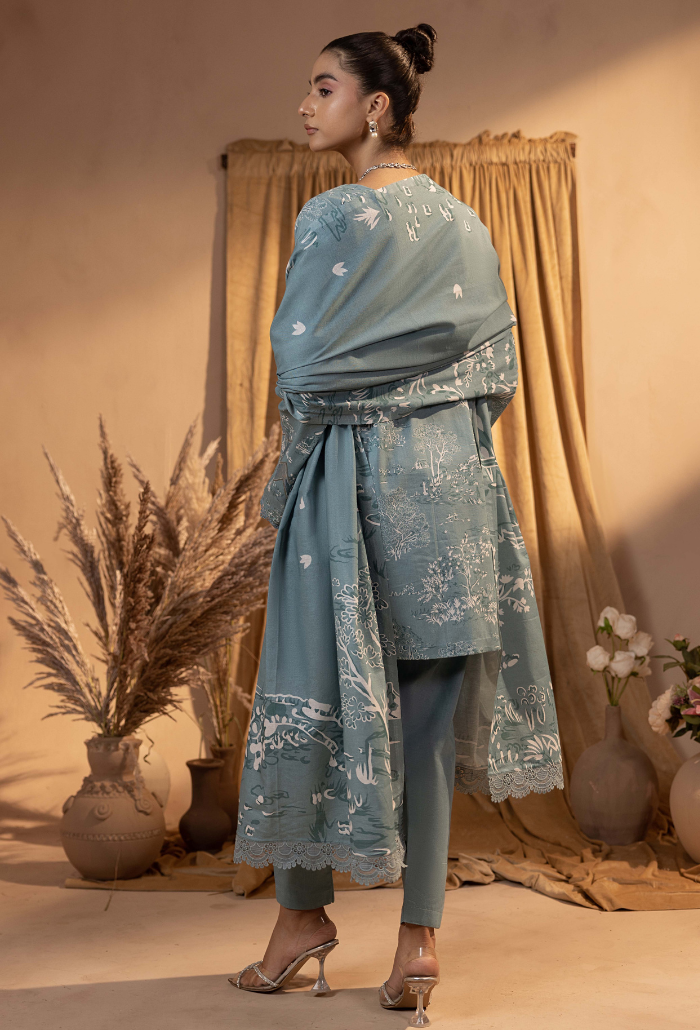 Humdum Raya Printed Khaddar Unstitched 3Pc Suit D-06