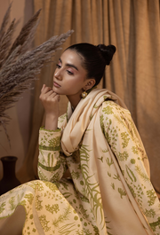 Humdum Raya Printed Khaddar Unstitched 3Pc Suit D-07