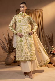 Humdum Raya Printed Khaddar Unstitched 3Pc Suit D-07