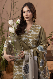 Humdum Raya Printed Khaddar Unstitched 3Pc Suit D-08