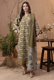 Humdum Raya Printed Khaddar Unstitched 3Pc Suit D-08