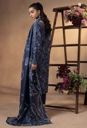 Humdum Raya Printed Khaddar Unstitched 3Pc Suit D-09