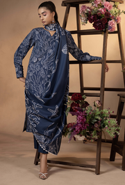 Humdum Raya Printed Khaddar Unstitched 3Pc Suit D-09