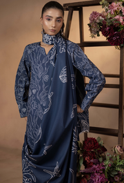 Humdum Raya Printed Khaddar Unstitched 3Pc Suit D-09