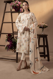 Humdum Raya Printed Khaddar Unstitched 3Pc Suit D-10