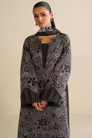 Farasha Winter Spell Embroidered Khaddar Unstitched 3Pc Suit - Rebella