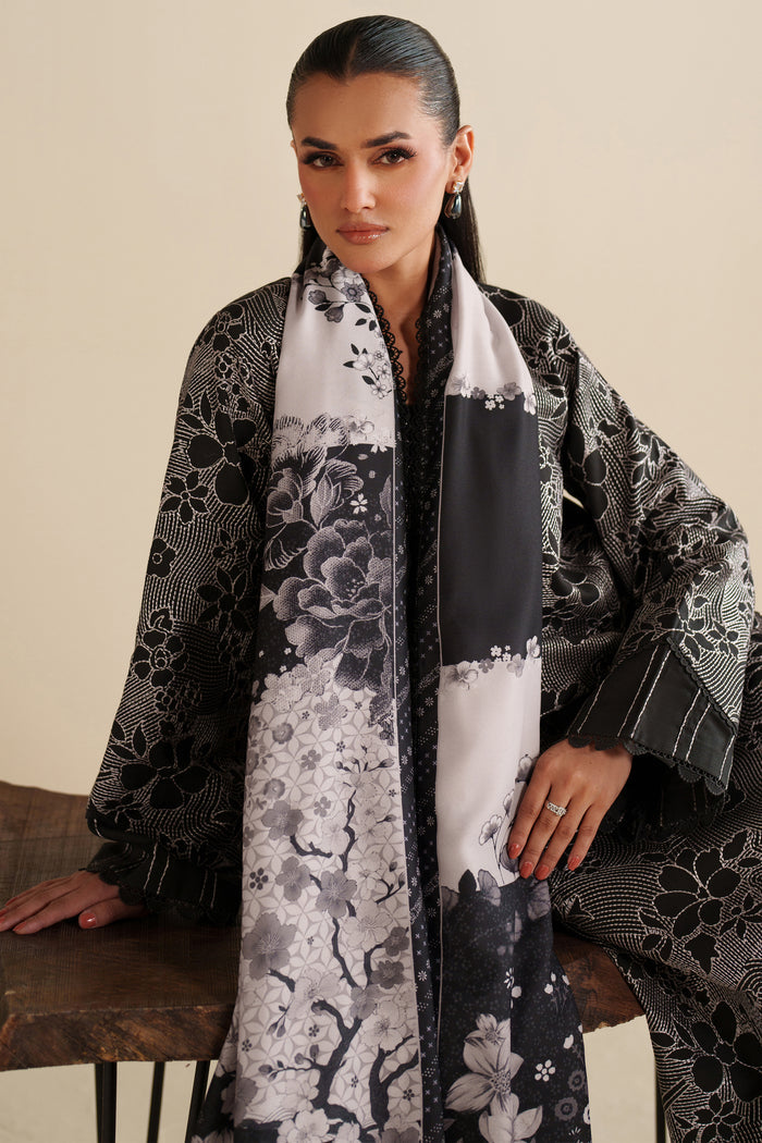Farasha Winter Spell Embroidered Khaddar Unstitched 3Pc Suit - Rebella