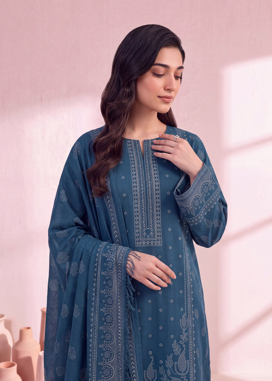 Zeenia Marina Vol-02 Digital Printed Dhanak Marina Unstitched 3Pc Suit DS-07 Reef