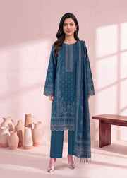 Zeenia Marina Vol-02 Digital Printed Dhanak Marina Unstitched 3Pc Suit DS-07 Reef