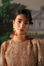 Afrozeh La Fuchsia Embroidered Organza Unstitched 3Pc Suit - Reese