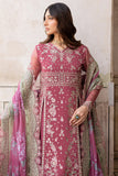 Farasha Ritzier Embroidered Chiffon Unstitched 3Pc Suit - Regal Rose