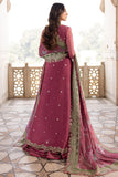 Farasha Ritzier Embroidered Chiffon Unstitched 3Pc Suit - Regal Rose