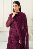 Farasha Essence Embroidered Chiffon Unstitched 3Pc Suit - Regal Violet