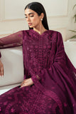 Farasha Essence Embroidered Chiffon Unstitched 3Pc Suit - Regal Violet