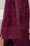 Farasha Essence Embroidered Chiffon Unstitched 3Pc Suit - Regal Violet