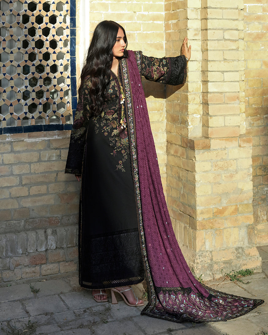 Mushq Broadway Embroidered Jacquard Unstitched 3Pc Suit - Registan Moon